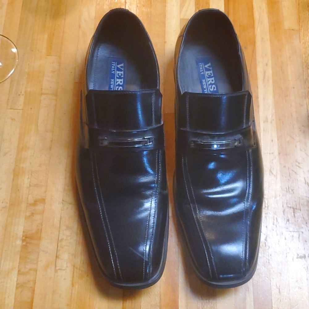 Versa italy New York men's bowtie loafters Genuine leather Black, size 10
